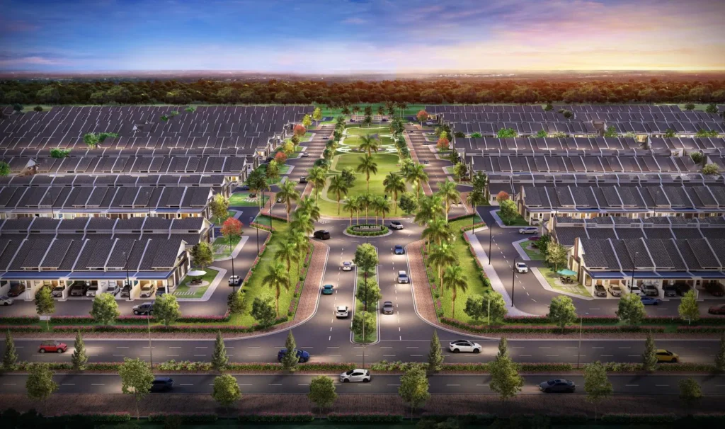 D'Aleena, Tasek Gelugor, Penang: entrance boulevard, aerial artist's impression