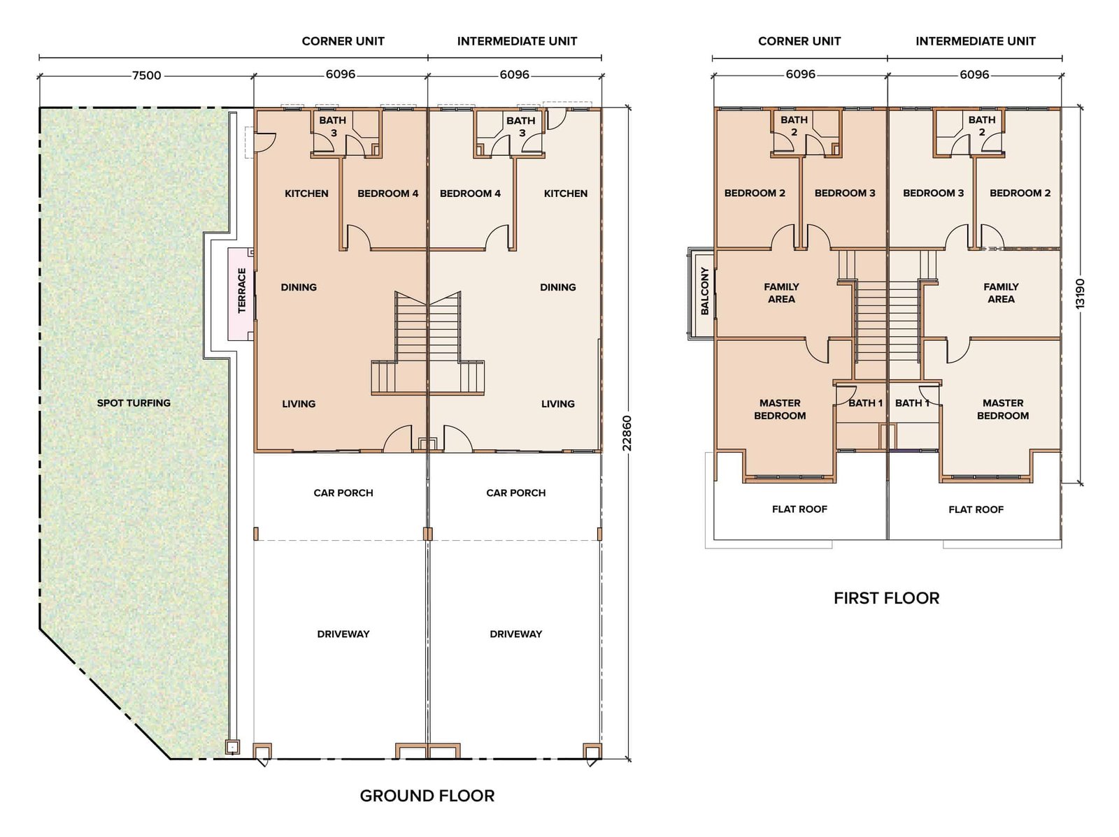 Jasmine 3 Meridin East 20 ft x 75 ft double-storey terrace floor plan