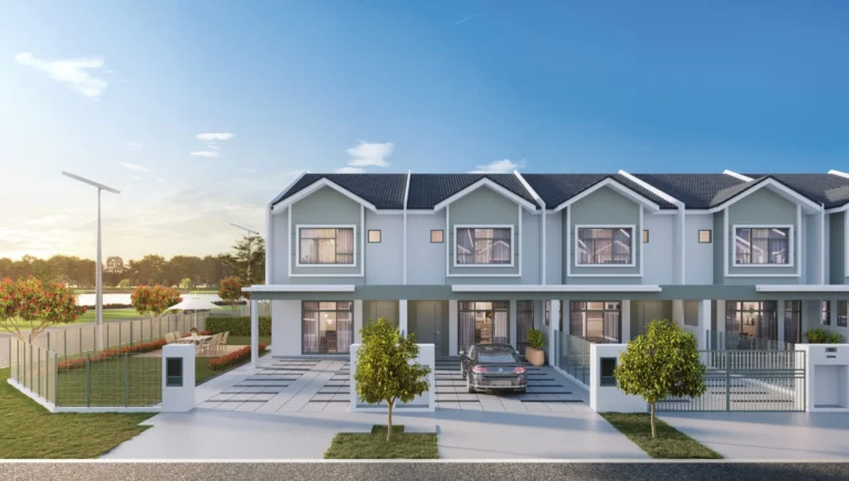 Jasmine 3 Meridin East terrace houses, front view, artist impression