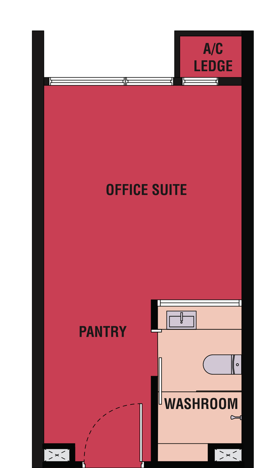 Kyliez Suites KL floor plan Type C1 and C2, studio, 323 sq ft