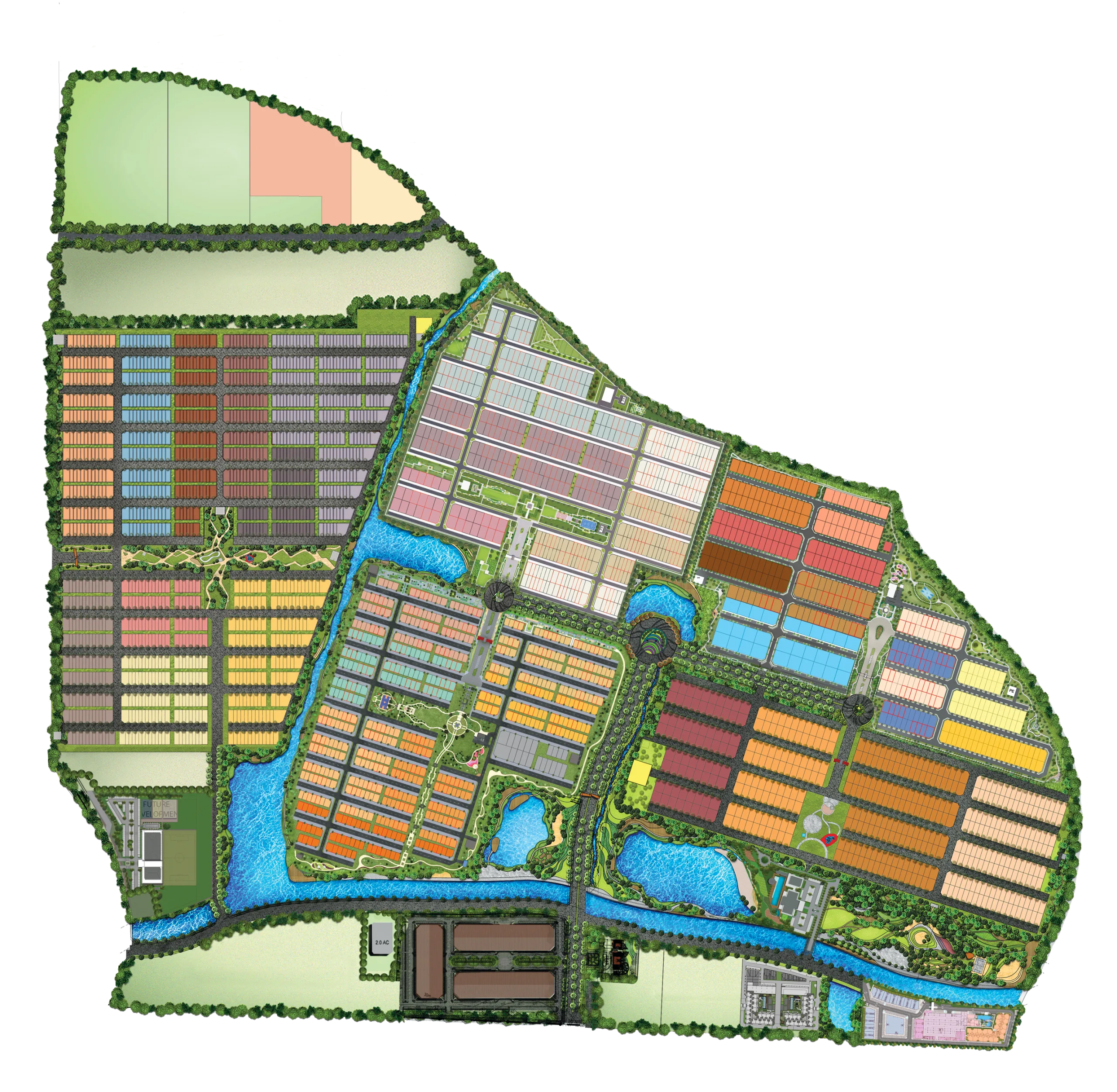 Indicative masterplan of the Tebrau township around Montfield