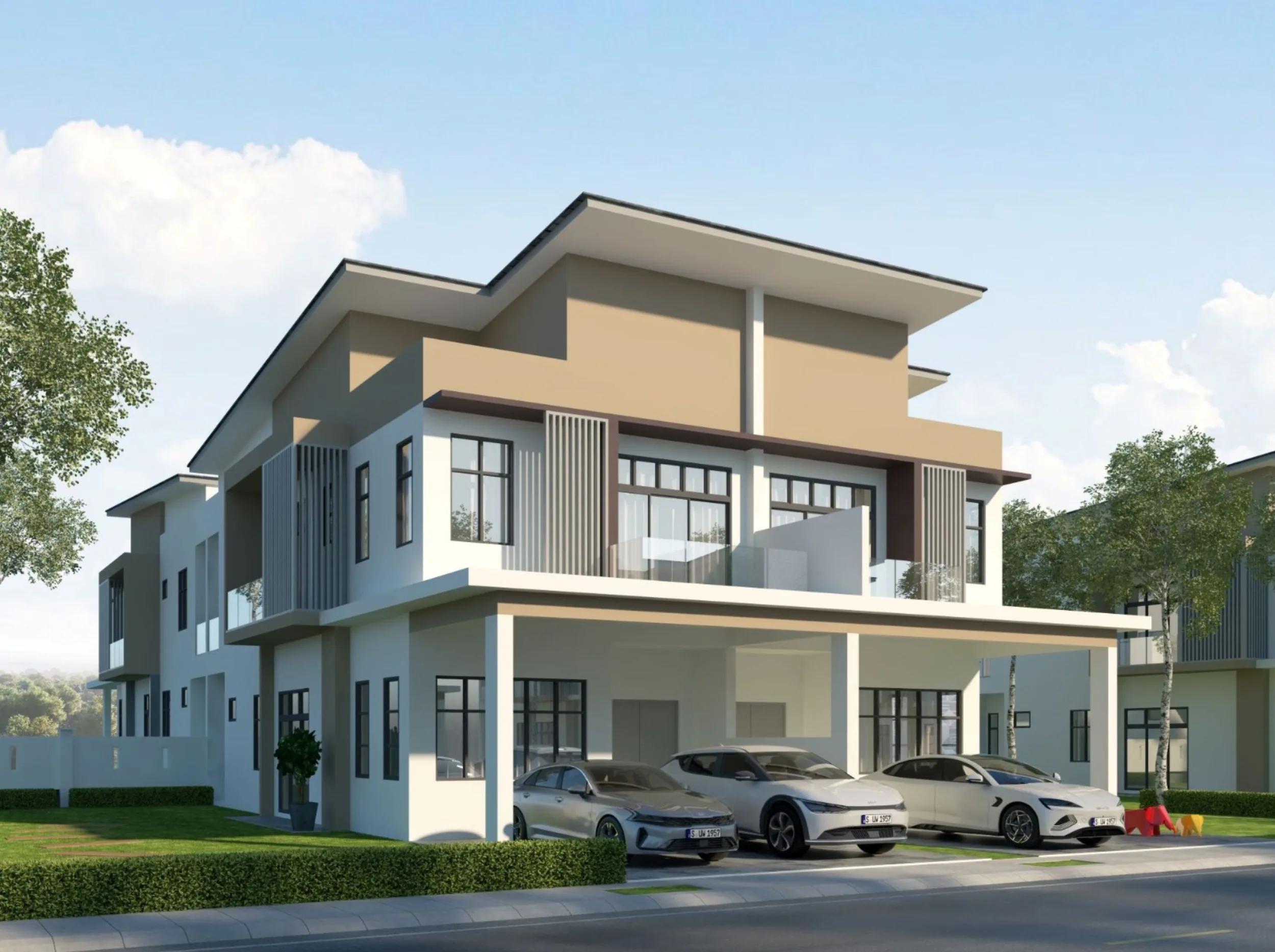 Pulai Bestari Phase 4 two-storey cluster houses, 32 ft x 70 ft, artist impression