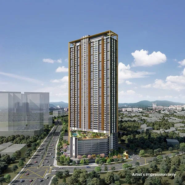 Artist's impression of the Vox Residence @ Sentul tower, Kuala Lumpur (Vox Residence 冼都 外观构想图)