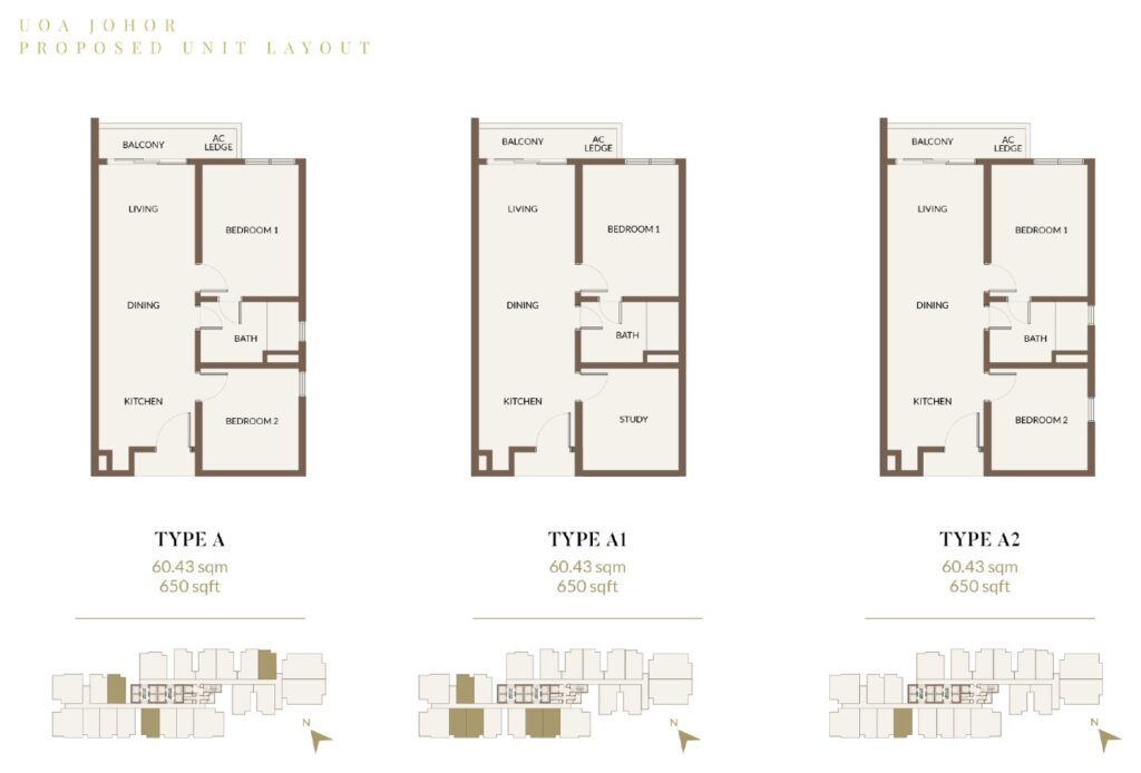 Aethera Residences floor plan, Types A, A1 and A2