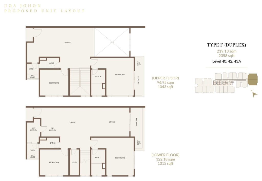 Aethera Residences floor plan, Type F (duplex)