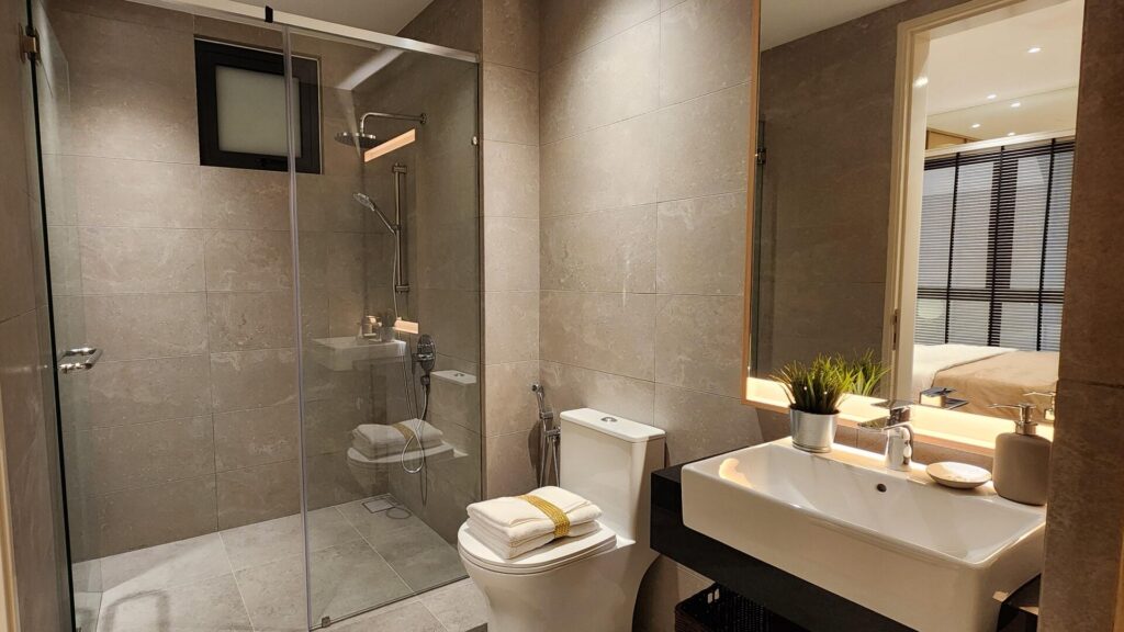 Aethera Residences show unit bathroom, actual photo