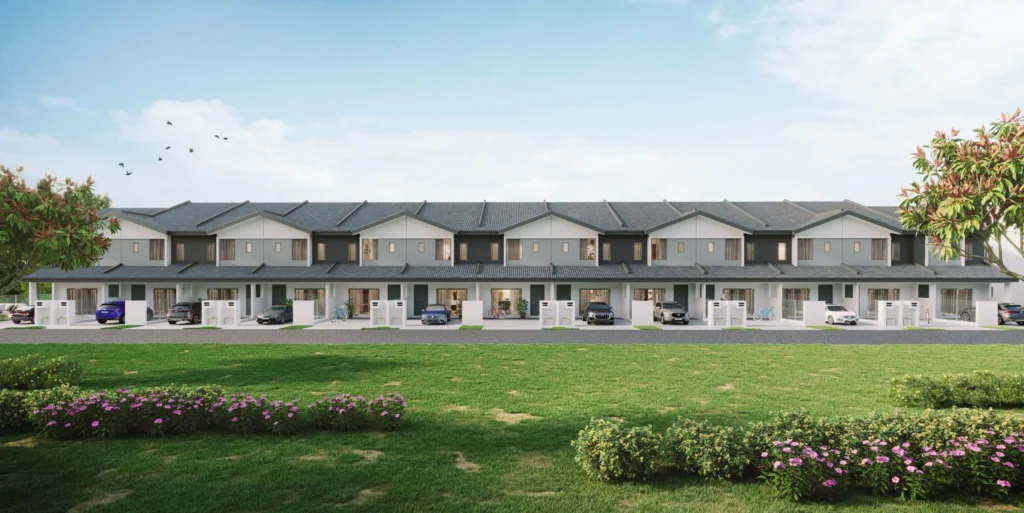 Allamanda @ Meridin East double-storey terrace front view, Pasir Gudang