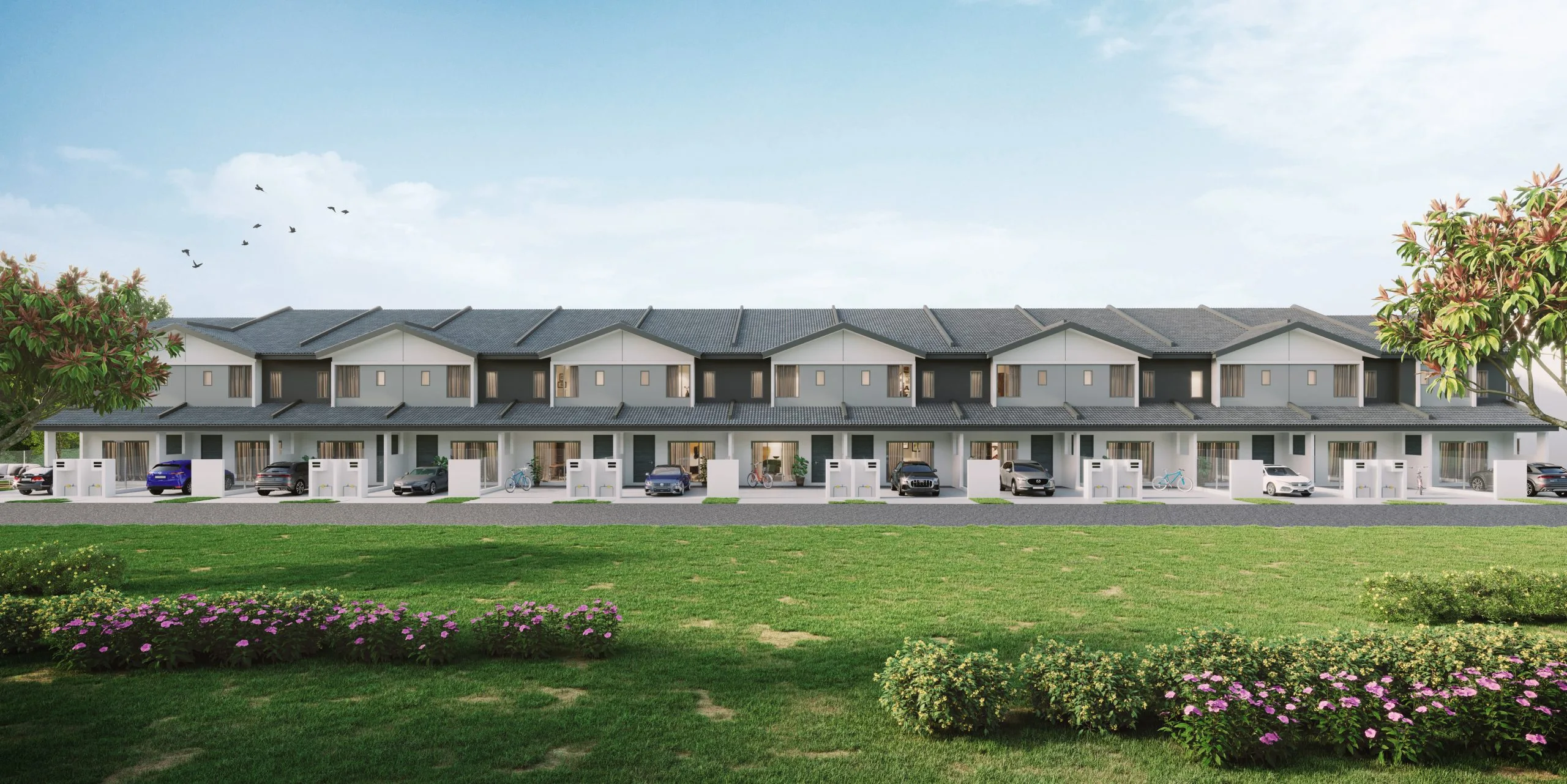 Allamanda @ Meridin East terrace houses, front view