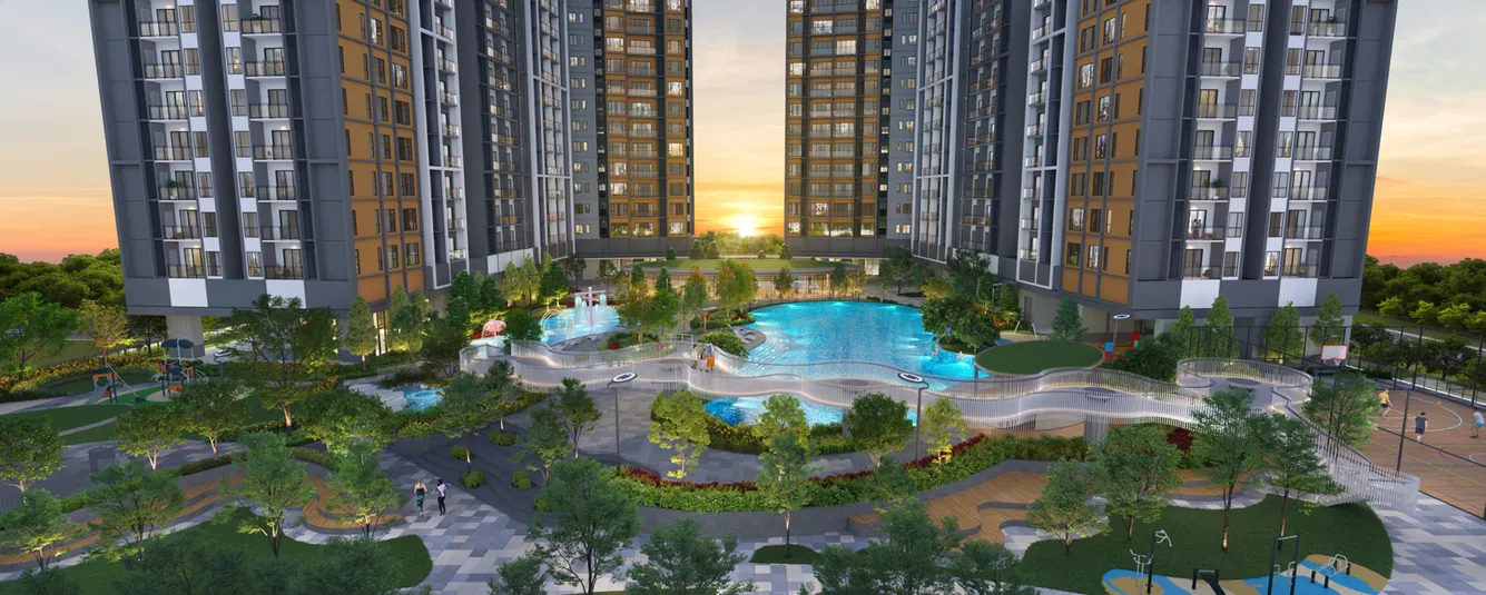 AndaBreeze Residences, Bandar Cassia, Batu Kawan: Level 9 podium pool deck between the towers