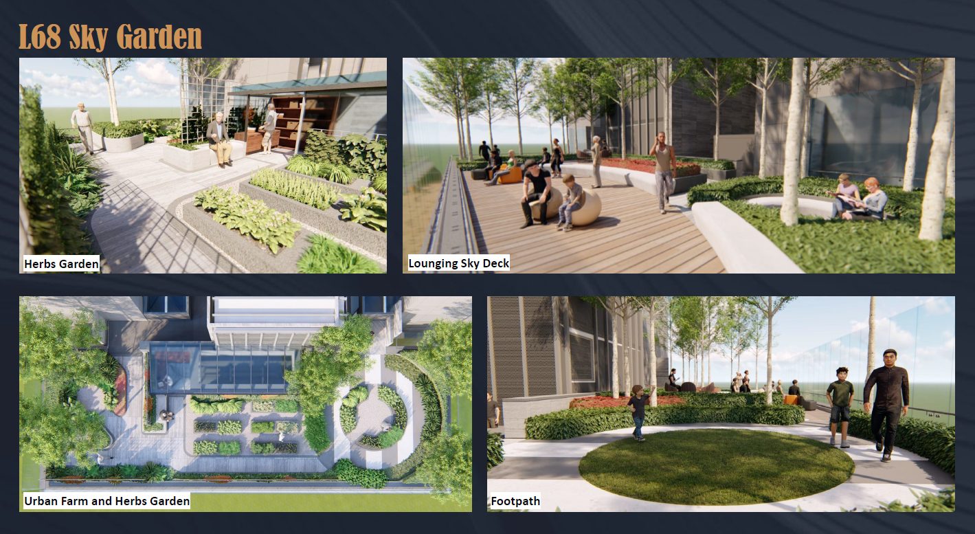 Arden Level 68 sky garden, herbs garden and sky deck