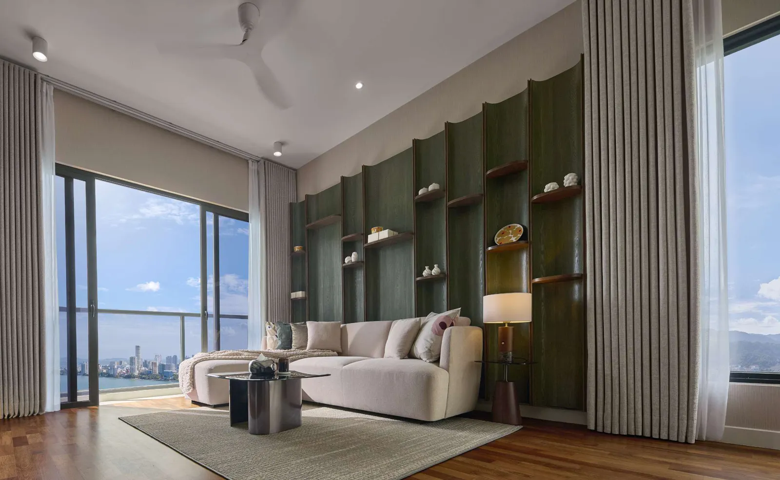 Avéa, Andaman Island: show unit living room with sea view