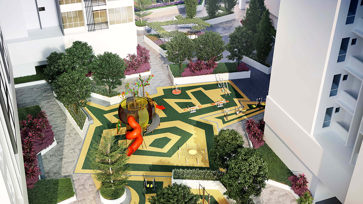 Playground and outdoor gym at Avenue Residences
