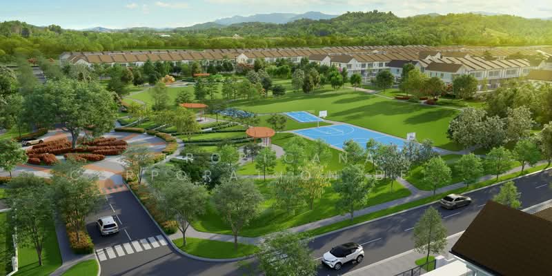 Central park and lake render