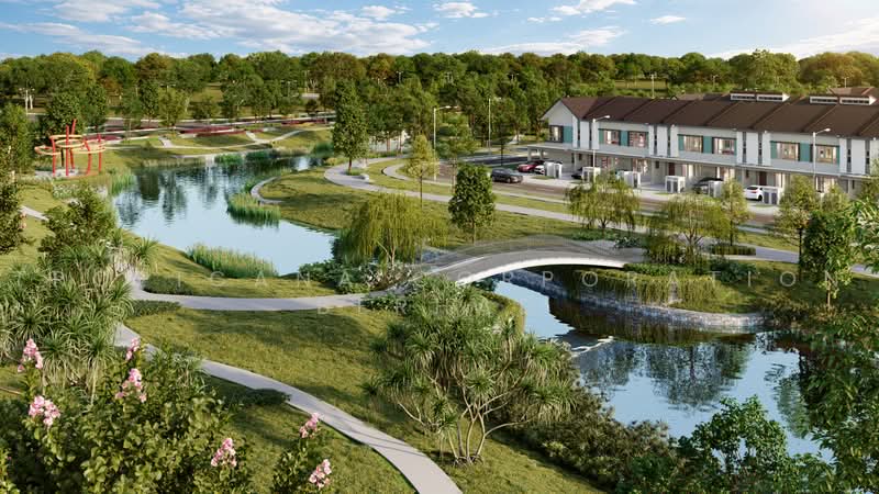 Lakeside walkway render