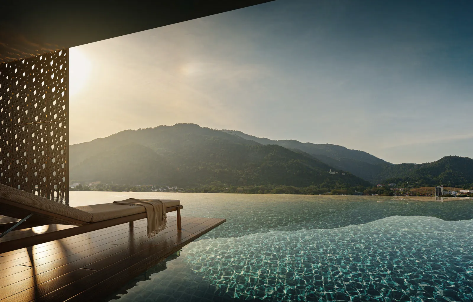 Cantonment Residence, Pulau Tikus: infinity pool facing Penang Hill, artist's impression