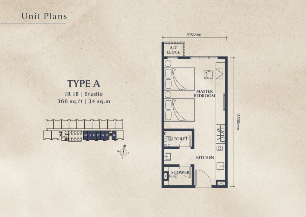 Causewayz Square @ JBCC floor plan, Axis Tower Type A