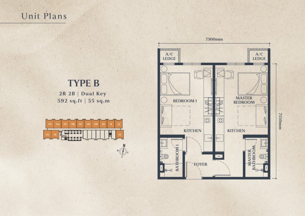 Causewayz Square @ JBCC floor plan, Axis Tower Type B