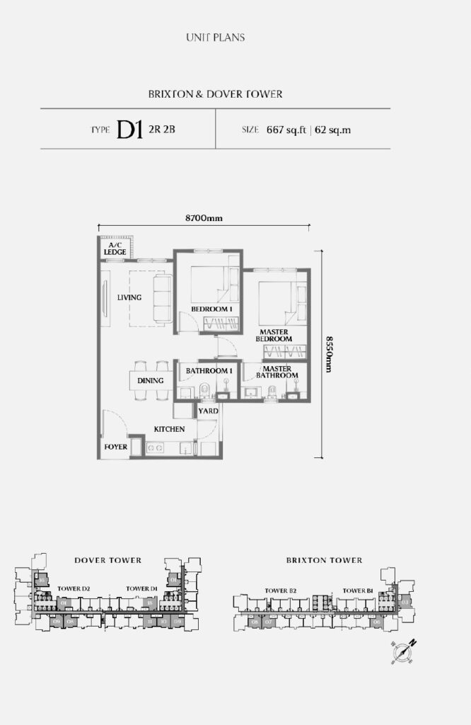 Causewayz Square @ JBCC floor plan, Brixton / Dover Type D1