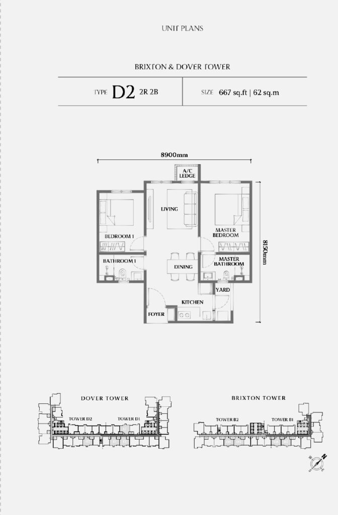 Causewayz Square @ JBCC floor plan, Brixton / Dover Type D2