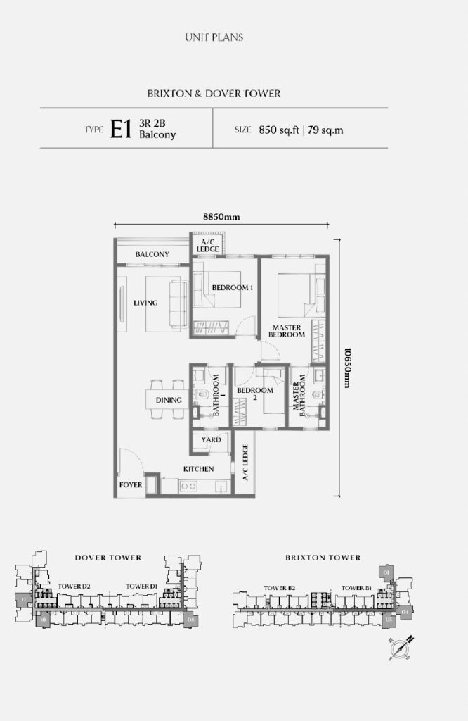 Causewayz Square @ JBCC floor plan, Brixton / Dover Type E1