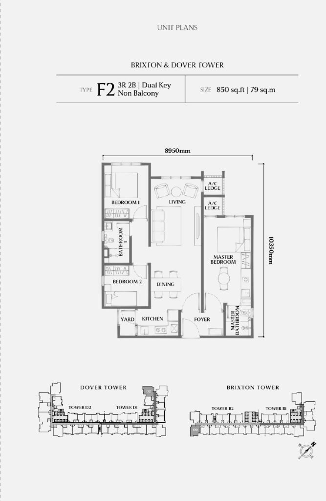 Causewayz Square @ JBCC floor plan, Brixton / Dover Type F2