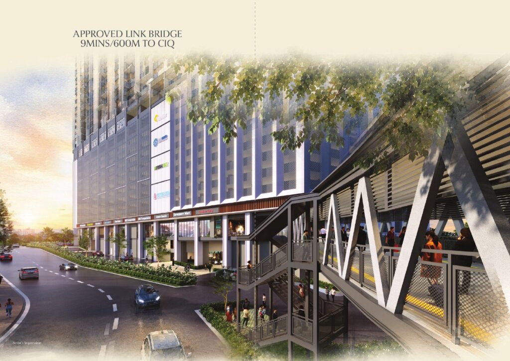 Causewayz Square approved link bridge to the CIQ, artist's impression
