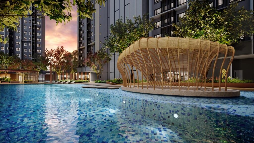 Causewayz Square pool and bamboo pavilion