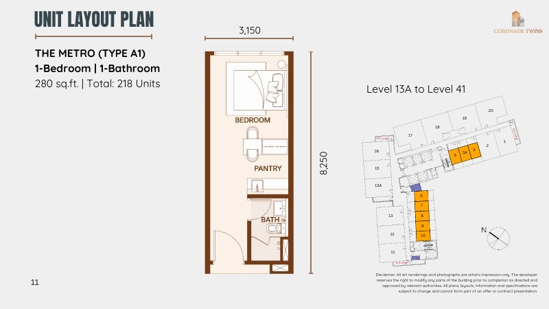 Coronade Twins @ Coronation Square floor plan, The Metro (Type A1)