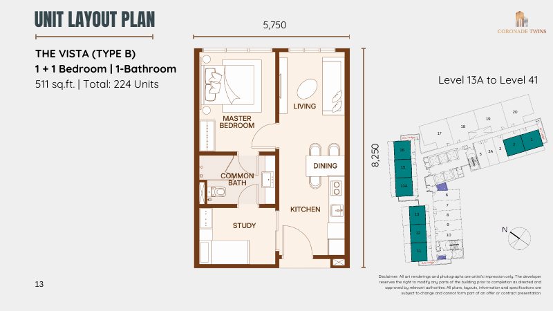 Coronade Twins @ Coronation Square floor plan, The Vista (Type B)