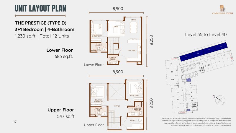 Coronade Twins @ Coronation Square floor plan, The Prestige (Type D)