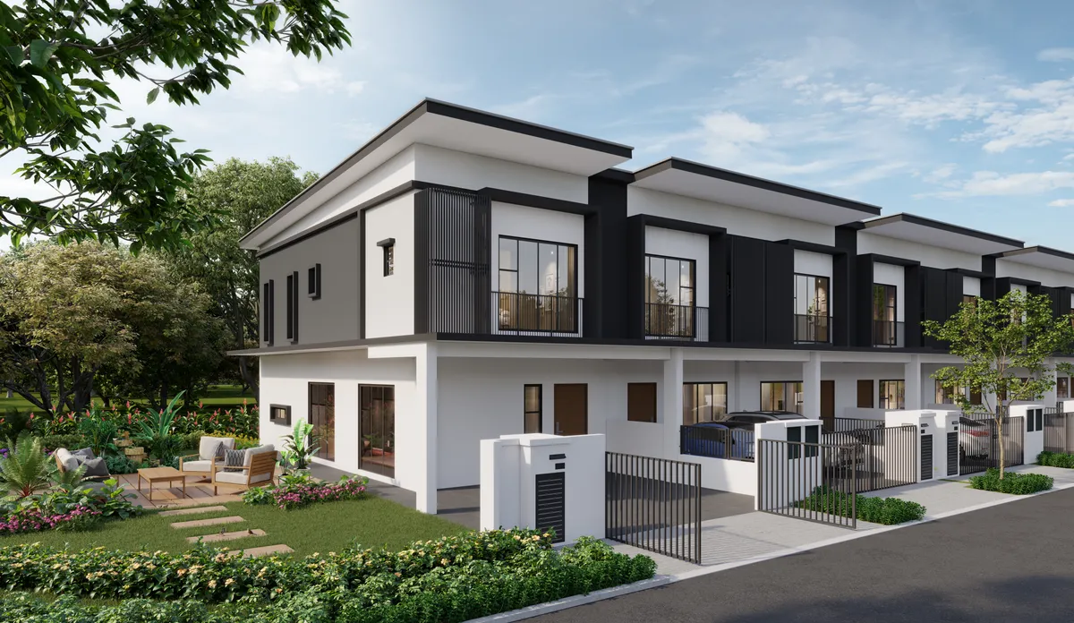 Crest at Austin corner two-storey terrace home with garden, artist impression