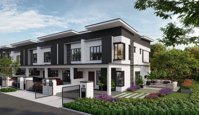 Crest at Austin two-storey terrace home with modern facade, artist impression