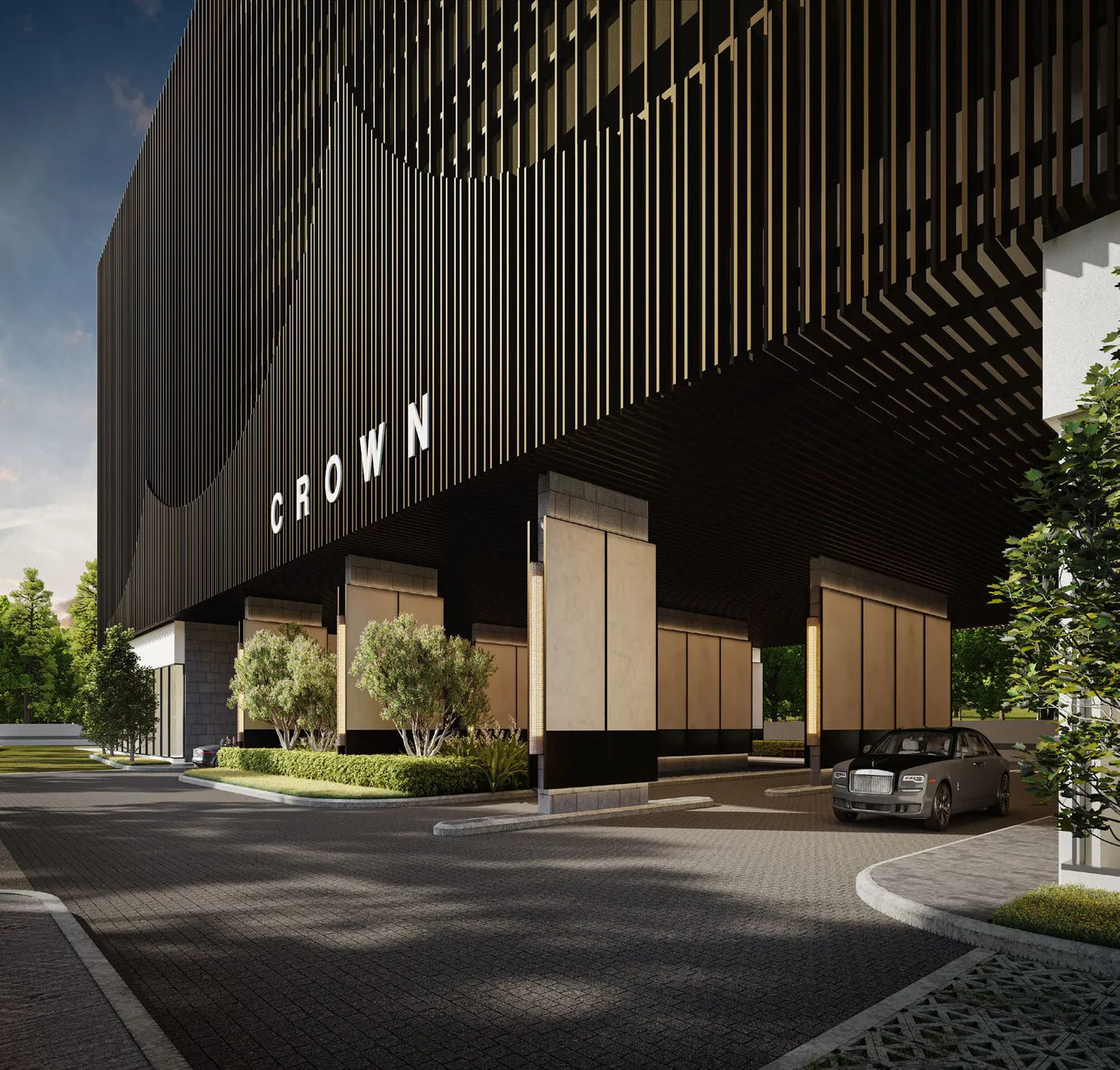 Crown Penang, Tanjung Tokong, Penang: entrance and driveway off Jalan Seri Tanjung Pinang, artist's impression