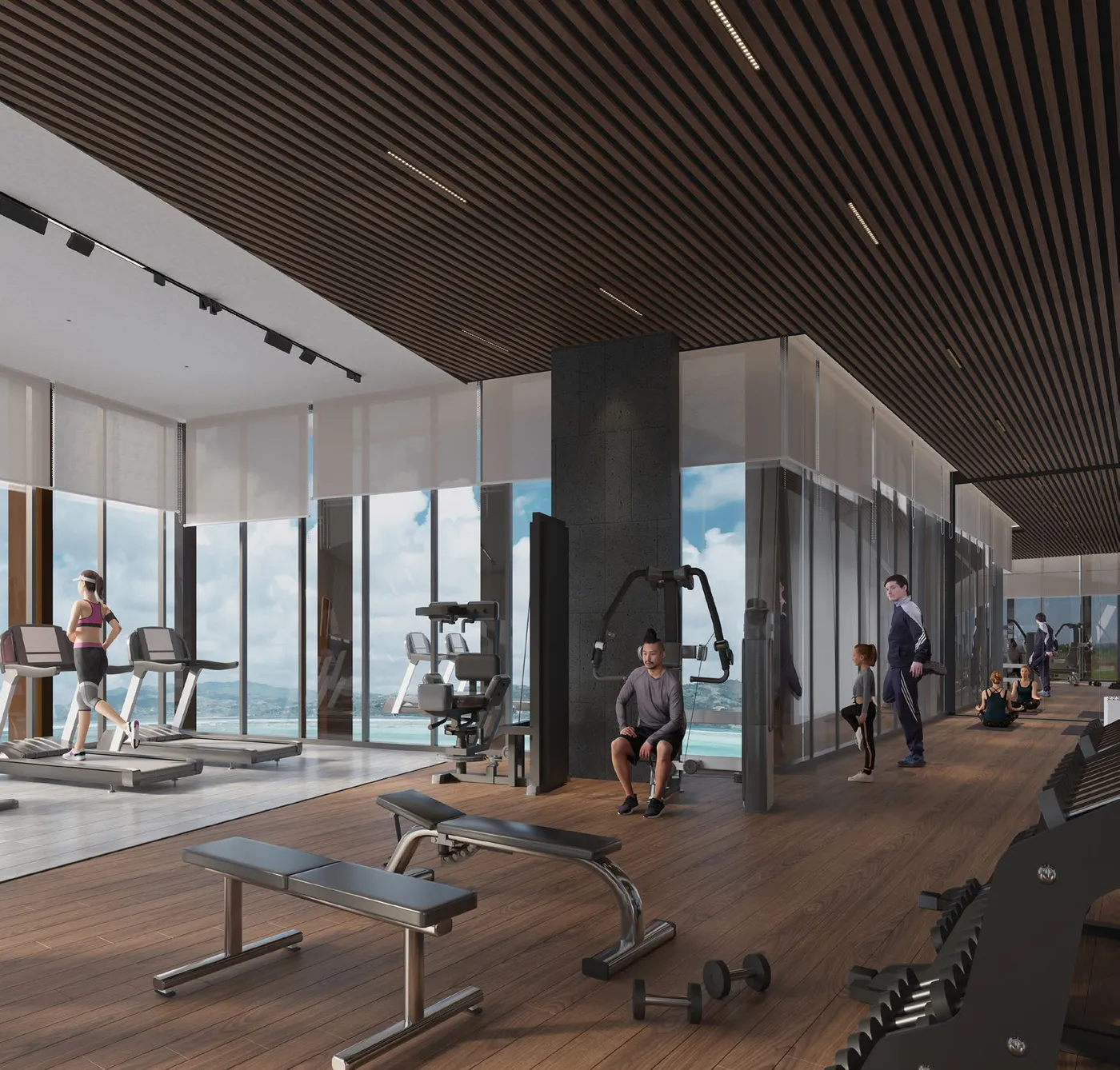Crown Penang, Tanjung Tokong, Penang: Level 40 gym with full-height glass, artist's impression