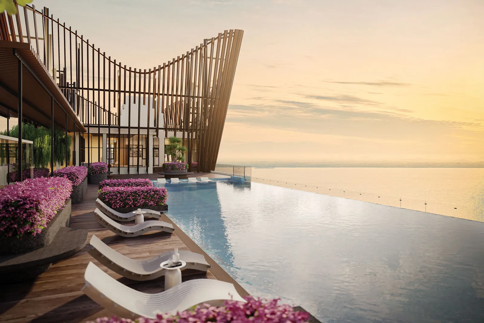 Crown Penang, Tanjung Tokong, Penang: Level 40 sky pool facing the sea, artist's impression