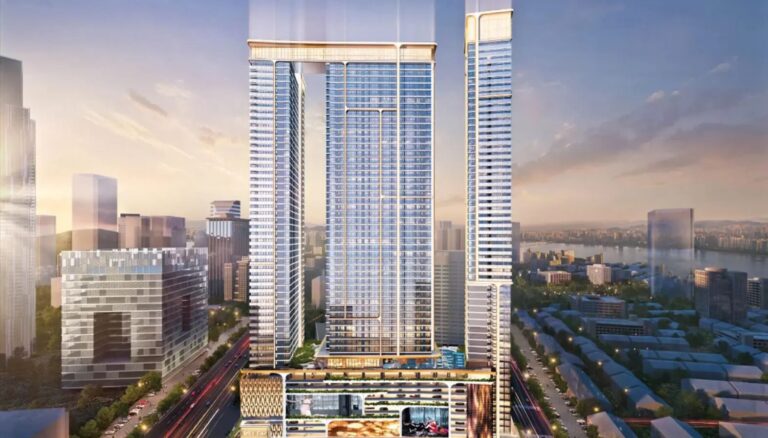 Bukit Chagar 的 CTC SkyOne 三栋大楼，艺术构想图