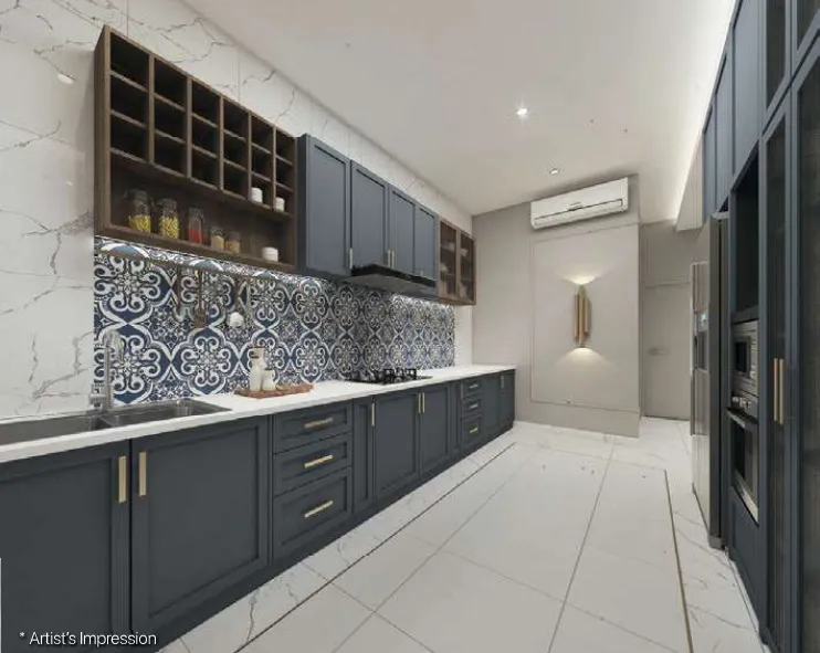 D'Aleena, Tasek Gelugor: single-storey terrace kitchen concept (artist's impression)