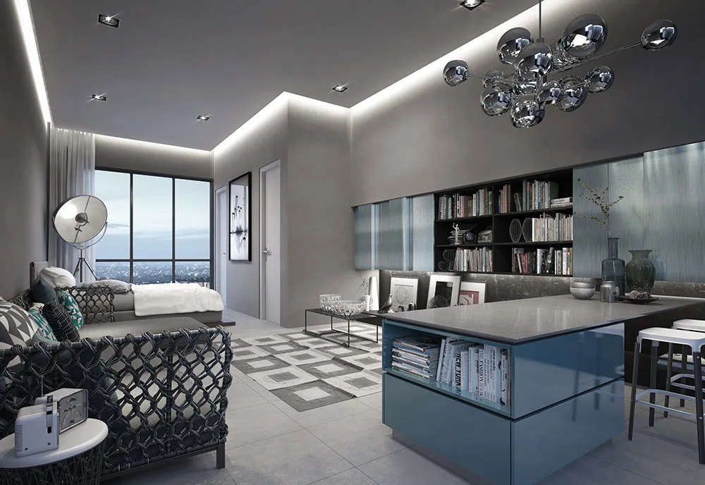Elysia Park Residence 户型图：B 型，开放式