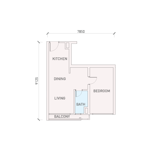 Florian Residences Type A5 floor plan, 592 sq ft