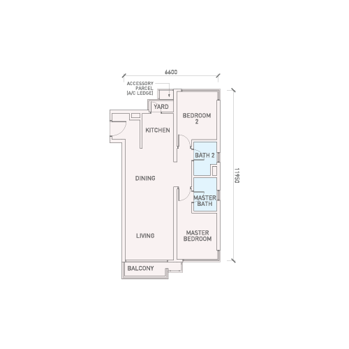 Florian Residences Type B10 floor plan, 892 sq ft