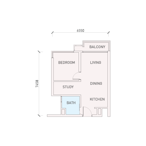 Florian Residences Type A4 floor plan, 539 sq ft