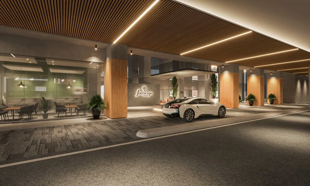 Forescape @ Metrioplace, Simpang Ampat: artist's impression of the serviced apartment tower