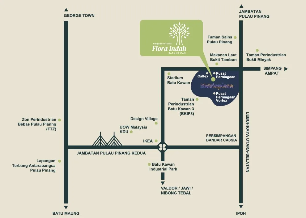 Forescape @ Metrioplace, Simpang Ampat: location map near Batu Kawan Industrial Park