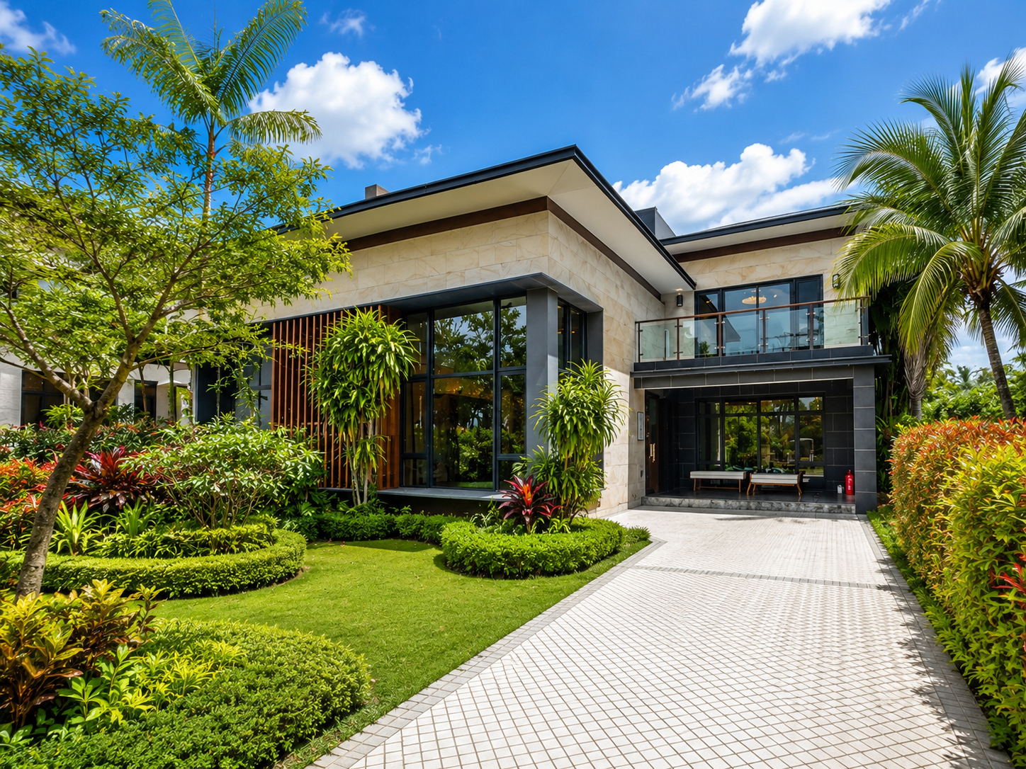 Forest City Golf Villa V120 exterior render with garden