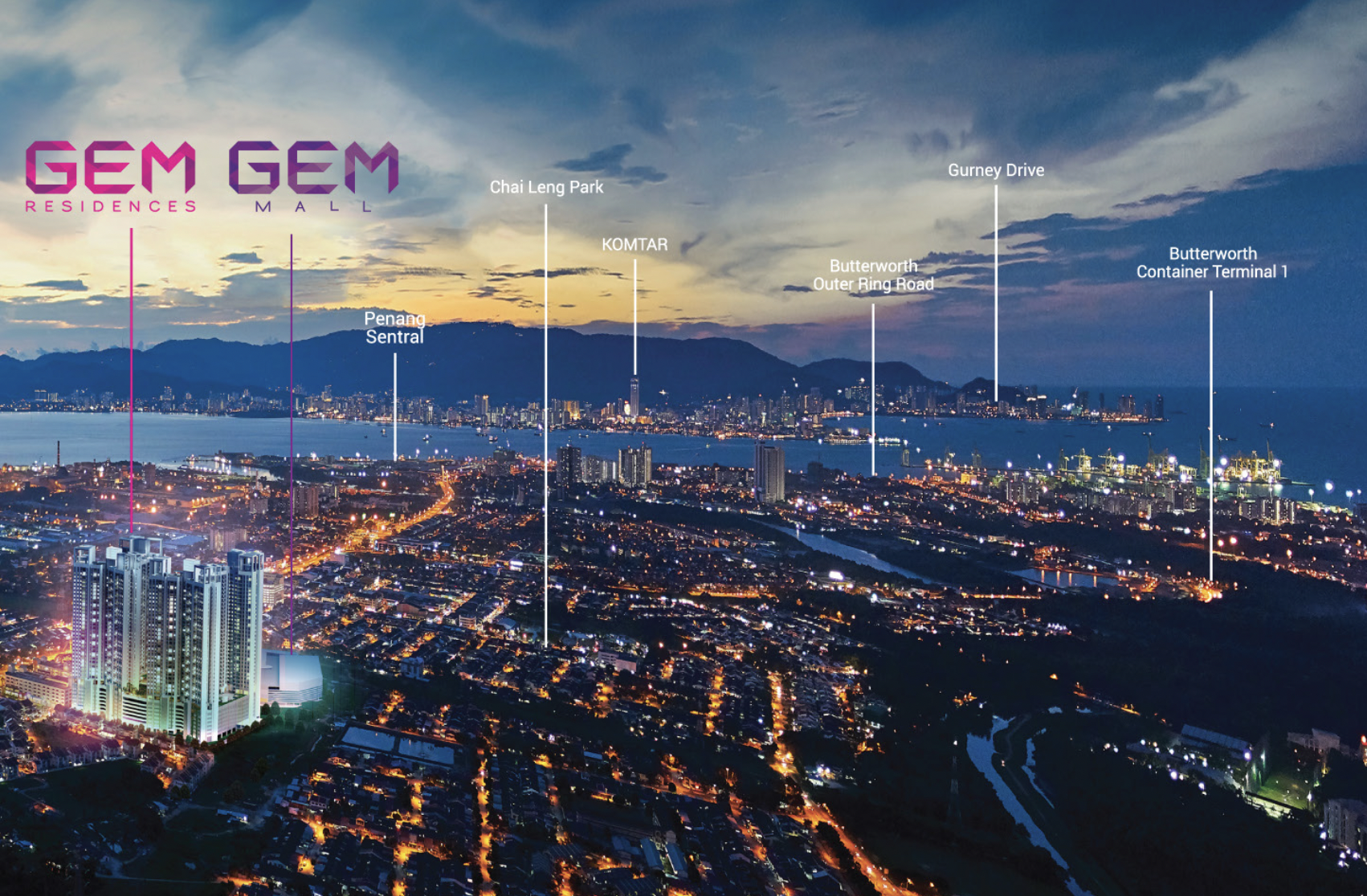 GEM Residences, Prai: aerial view of the development