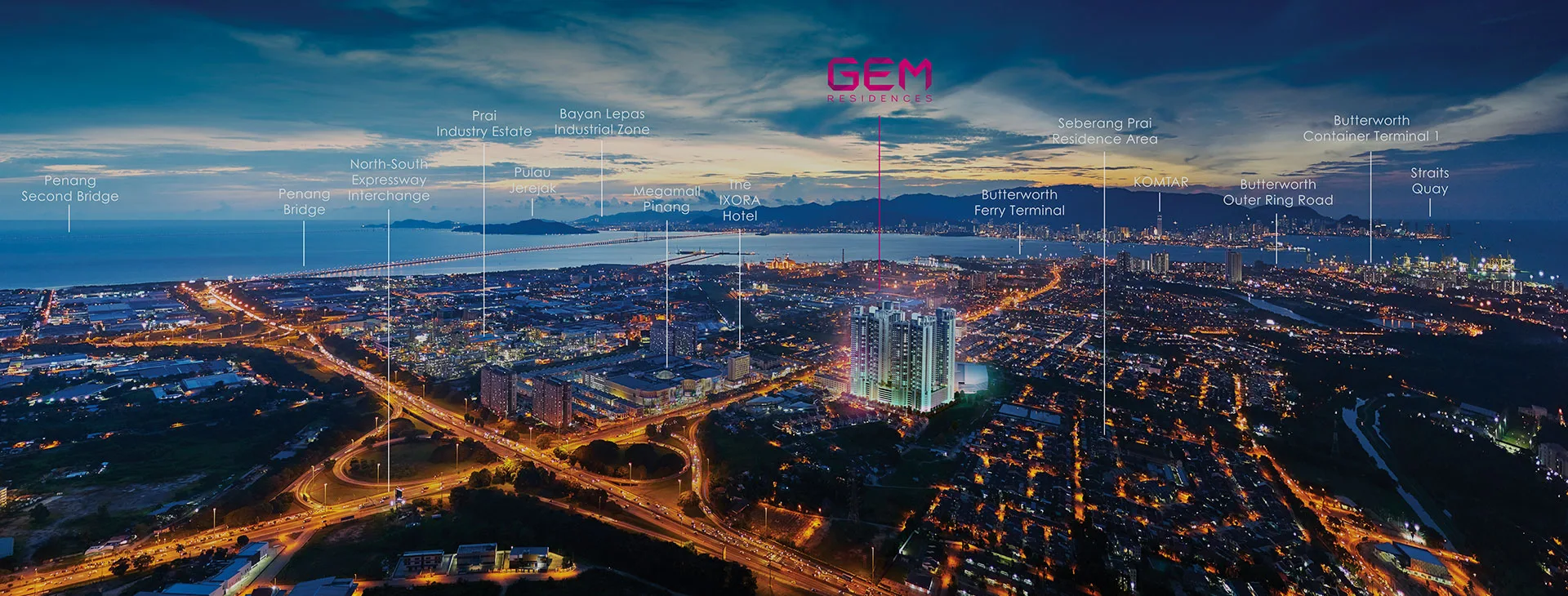 GEM Residences, Prai: location map