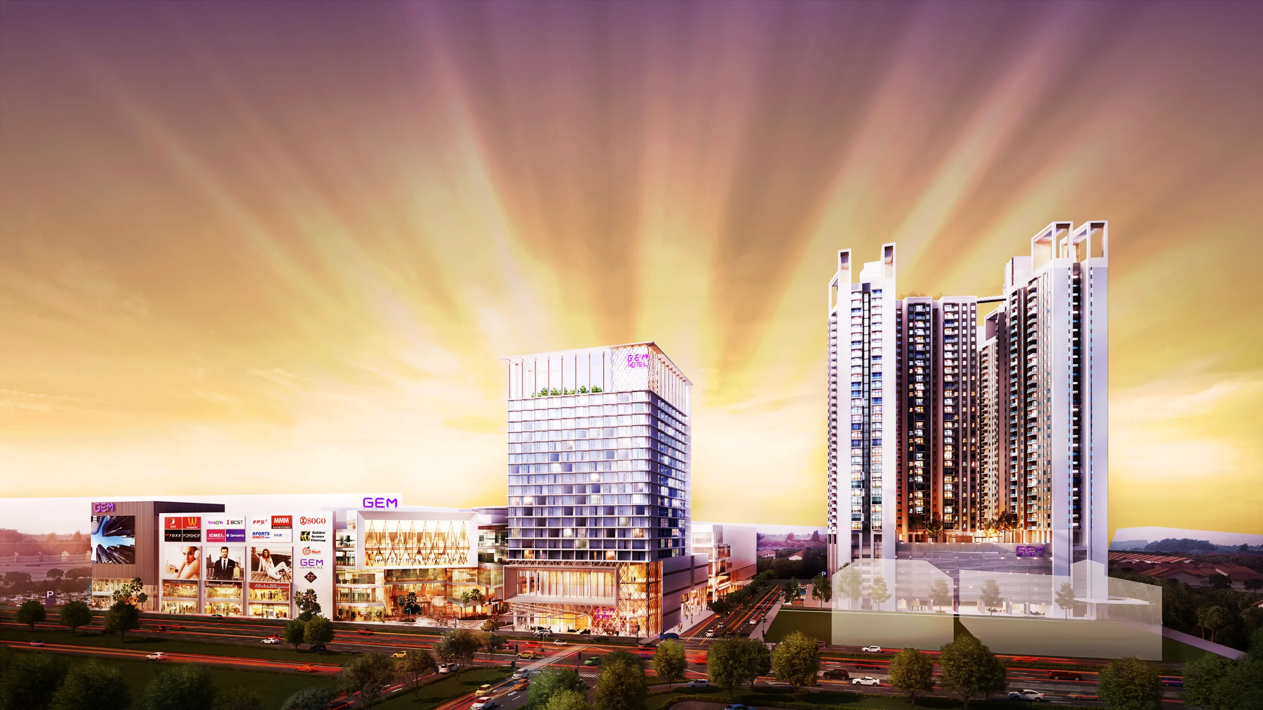 GEM Residences, Prai: the towers beside the planned mall