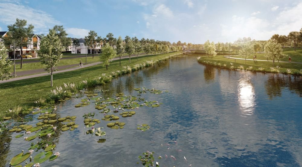 Lake and viewing deck render, Genting Indahpura U.Reka