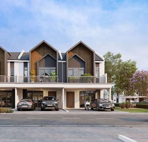 Double-storey terrace house render, Greenway Grove, Genting Indahpura