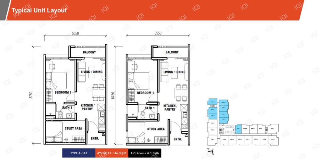 GenRise floor plan, Type A / A1